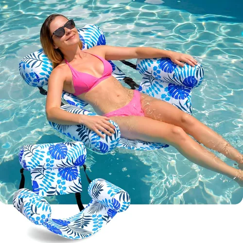 Lunmon Flotadores inflables de piscina para adultos, sillas flotantes Aloha de alta resistencia, portátiles, de tela inflable, fideos de piscina,