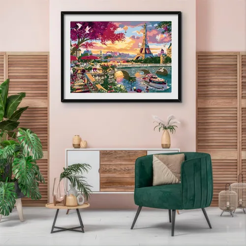Miniatura 4 de QUITEDEW Pintura por números de la torre Eiffel para adultos, pintura de paisaje urbano por números, kits de pintura de paisaje por números, Torre