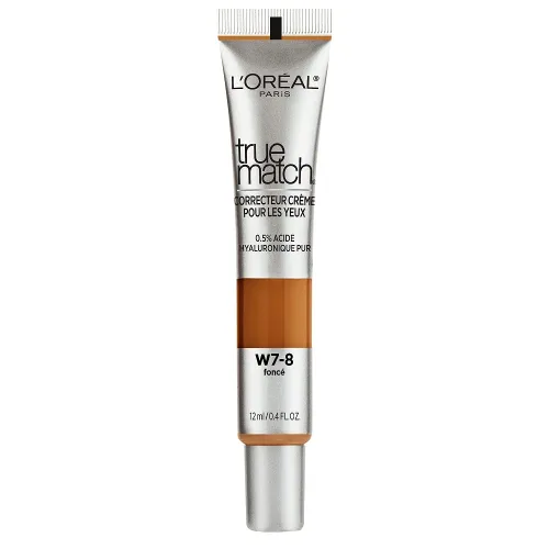 Miniatura 2 de L’Oréal Paris True Match Crema de Ojos en un Corrector, 0.5% ácido hialurónico, Oscuro W7-8, 0.4 fl. oz.