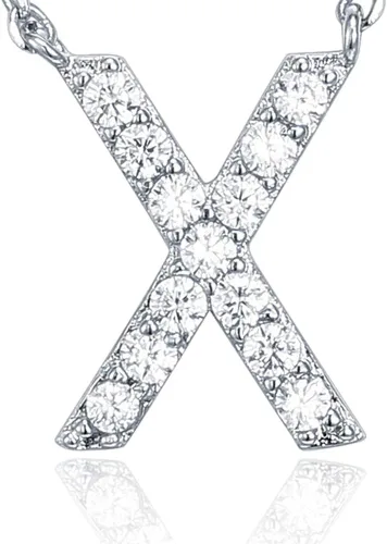 Miniatura 70 de PAVOI 14K White Gold Plated Cubic Zirconia Initial Necklace Letter Dainty Necklaces for Women