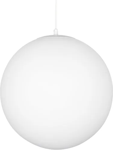 Kira Home Ceres 8" Lámpara Colgante Orbe Moderna de Mediados de Siglo con Difusor Esmerilado Blanco Mate Liso, Acabado Blanco