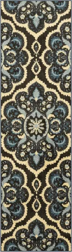 Miniatura 26 de Maples Rugs - Alfombra antideslizante Vivian, para pasillo o entrada, patrón de medallones [fabricada en Estados Unidos], 2 x 6 pies, color gris