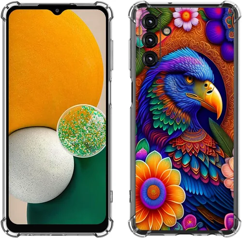 Miniatura 7 de Samsung Galaxy A14 5G - Funda para teléfono celular, diseño de flores de mariposa azul, a prueba de golpes, TPU con bordes elevados, compatible