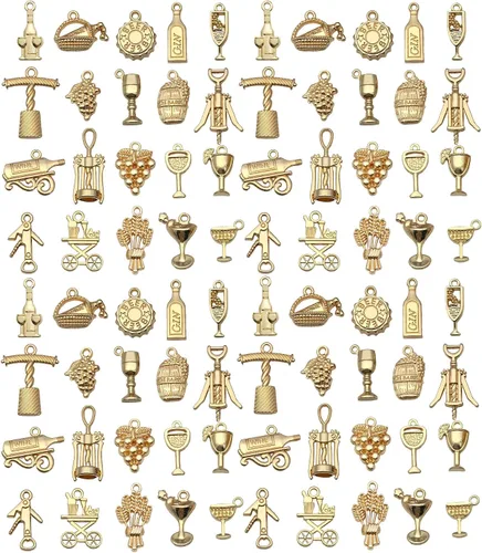 Miniatura 22 de WOCRAFT 60 piezas de dijes de pulsera de cruz dorada KC para juegos de fabricación de joyas, collares, pulseras, llaveros, kit de suministros de KC