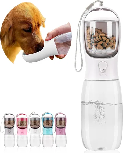 Miniatura 31 de Botella de agua para perros con recipiente para alimentos, dispensador de agua portátil a prueba de fugas para mascotas, para caminar, senderismo