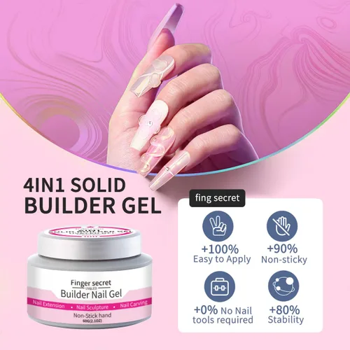 Miniatura 4 de Gel constructor sólido para uñas, 8.47 oz, 4 onzas, kit de uñas de gel constructor, no pegajoso para extensión de uñas, solución de engrosamiento