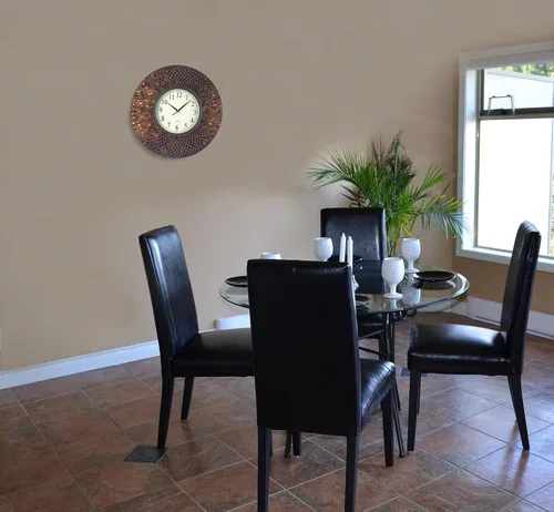 Miniatura 5 de Lulu Decor, reloj de pared de mosaico ámbar báltico, redondo, decorativo, estilo árabe, diámetro 19 pulgadas, tamaño de dial 9 pulgadas, perfecto
