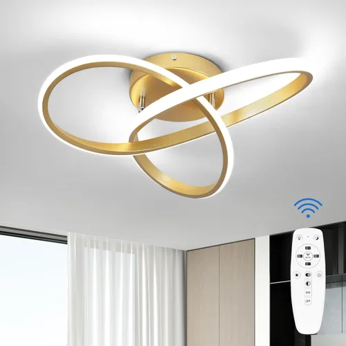 Miniatura 12 de CANEOE Lámparas de techo modernas, lámpara de techo LED de montaje empotrado regulable de 42W con control remoto, diseño creativo cerca del techo