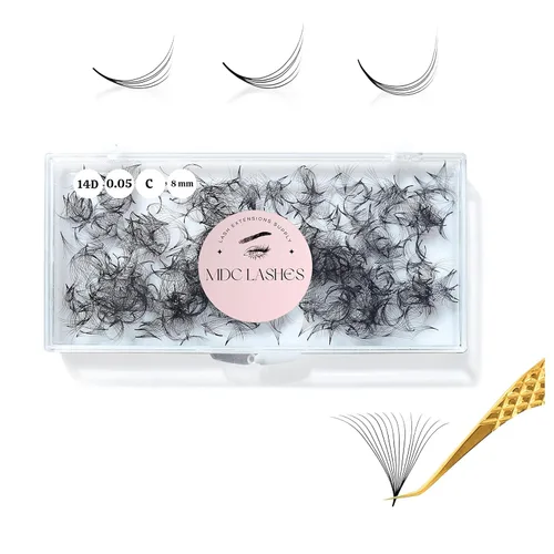 Miniatura 11 de 500 Abanicos de Pestañas Postizas 5D-20D, Grosor de 0.03-0.05-0.07, Rizos C/CC/D, 8-18mm Extensiones de Pestañas con Volumen, Pestañas Postizas