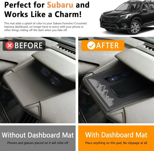 Miniatura 3 de Alfombrillas de tablero para accesorios Subaru Crosstrek 2023-2018, Forester 2019-2024, Impreza 2018-2023, forro interior antideslizante para Gris
