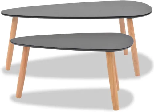 Miniatura 3 de Mesa auxiliar, mesa de centro y escritorio, mesa de centro de madera maciza adecuada para sala de estar, oficina, balcón, sala de estar familiar