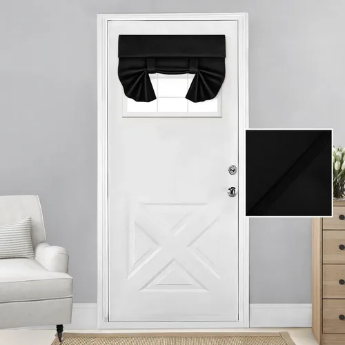 Miniatura 80 de HOMEIDEAS Cortinas 100% Opacas para Luces Laterales de Puerta Principal, Cubierta de Ventana de Puerta de Aula, Persianas de Privacidad