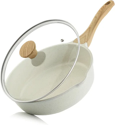 Miniatura 11 de SENSARTE Sartén Antiadherente, Sartén Profunda para Freír de 10/11/12 pulgadas, Sartén para Saltear con Tapa, Mango que se Mantiene Frío, Batería
