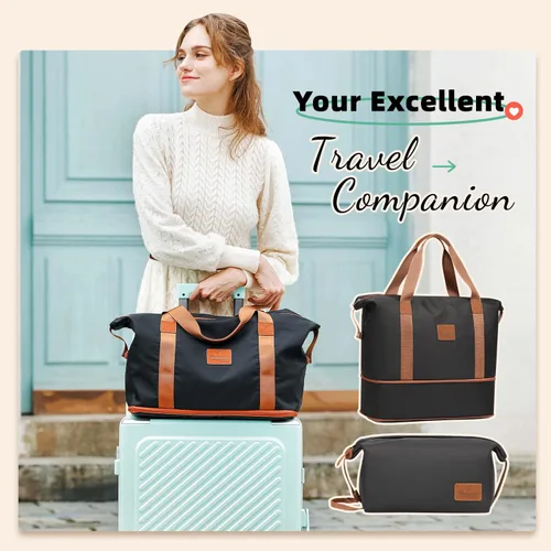 Miniatura 6 de imiomo Bolsa de viaje para gimnasio, bolsas de fin de semana para mujer, bolsa grande para noche, bolsa de hospital deportiva