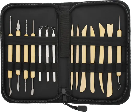 Miniatura 7 de U.S. Art Supply Juego de herramientas de cerámica y arcilla (53 piezas) - Incluye herramientas de cerámica, estuche de lona para esculpir, cerámica