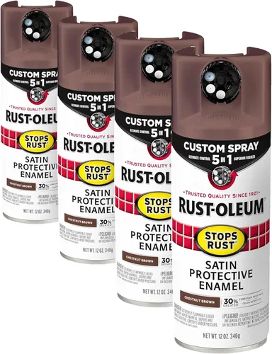 Miniatura 159 de Rust-Oleum 376855 - Pintura en aerosol antióxido personalizada 5 en 1, 12 onzas, color negro mate, (paquete de 1)