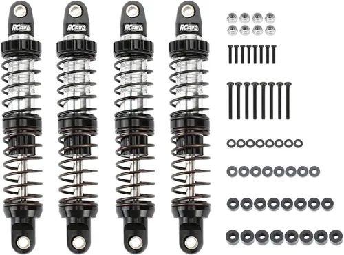 RCAWD 7075 Amortiguadores de 80mm Universales para 1/10 RC Crawler, Mejoras para SCX10 I II III Pro 90046 AXI231017 TRX4 TRX6 Redcat D90 MST RC Negro