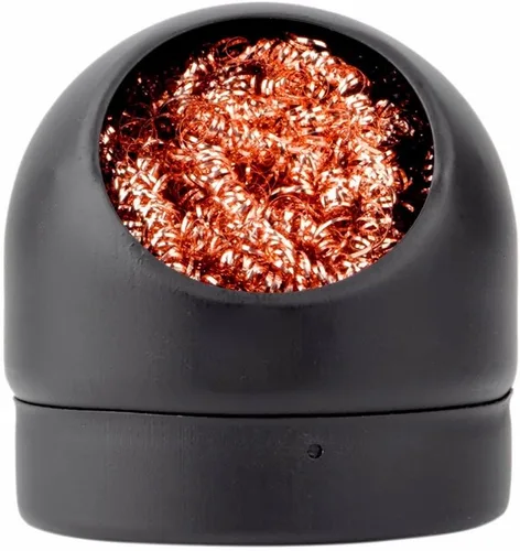 Miniatura 2 de Limpiador de puntas de soldador de soldadura, punta de soldadura con esponja de alambre de latón de limpieza, con soporte de soporte negro, no Negro