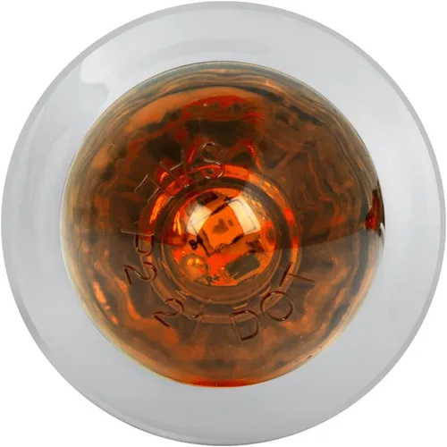 Miniatura 4 de GG Grand General 75400 1 pulgada Mini Empuje/Tornillo Sandía Ámbar/Ámbar Luz LED con Bisel de Plástico Cromado