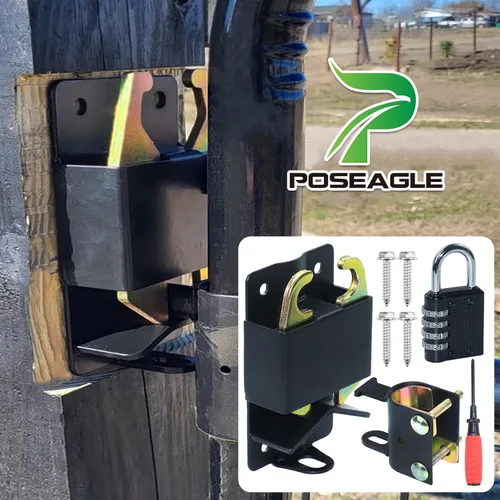 Miniatura 2 de S16100700 - Pestillo de puerta con cerradura de dos vías con cerradura de combinación de 4 dígitos y destornillador para puertas de metal con tubos