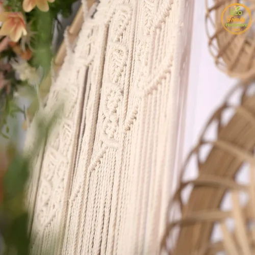 Miniatura 8 de Cortinas de Macramé para Puertas, Colgante de Pared de Macramé, Cortina de Puerta con Cuentas, Telón de Fondo Boho, Cuentas Colgantes para Puertas