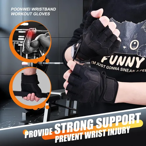 Miniatura 4 de Guantes de levantamiento de pesas, guantes de gimnasio para hombres y mujeres, protección completa de la palma para deportes, levantamiento