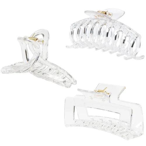 Miniatura 17 de Pinzas grandes para el cabello grueso, fino y fino, dientes de sujeción fuerte, pinzas de mandíbula granate entrelazadas para mujeres, juego de 3