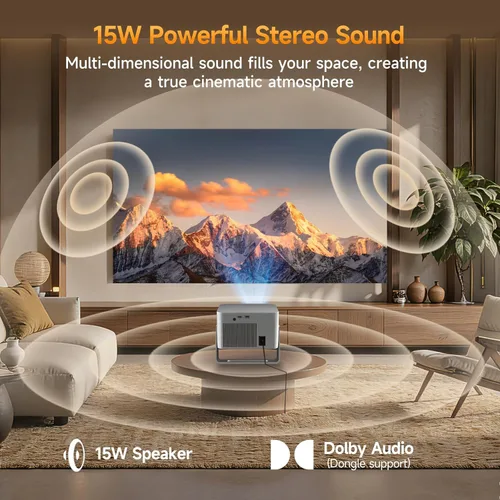 Miniatura 6 de Proyector inteligente con Google TV, soporte 4K mini proyector portátil con WiFi y Bluetooth, enfoque automático y evitación de obstáculos, TV