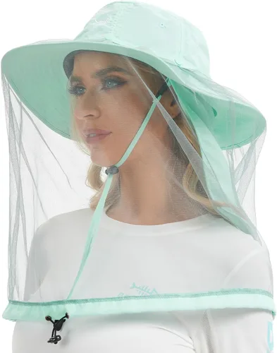 Miniatura 17 de BASSDASH Sombrero de mosquito UPF 50+ con red oculta para la cabeza y solapa para el cuello, para hombres y mujeres, pesca al aire libre