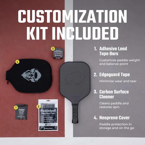 Miniatura 6 de Paleta de pickleball de fibra de carbono, superficie Toray T700 sin procesar que proporciona el máximo giro de la bola. Formas de raqueta de El