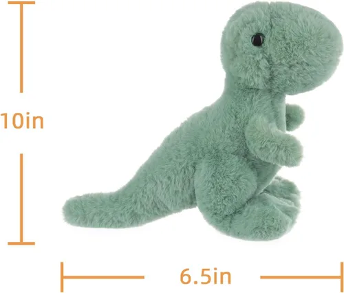 Miniatura 7 de Apricot Lamb Juguetes de peluche de dinosaurio de peluche, suave, perfecto para niñas y niños (dinosaurio verde, 10 pulgadas)