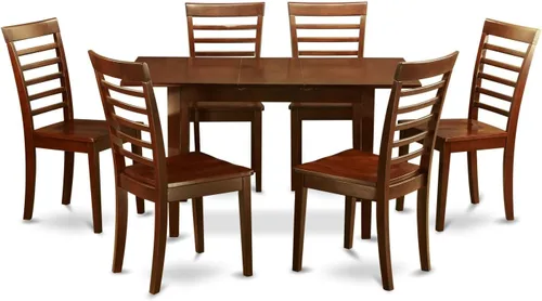 Miniatura 10 de East West Furniture NOML3-MAH-LC - Juego de mesa de comedor de 3 piezas contiene una mesa de comedor rectangular con hoja de mariposa y 2 sillas