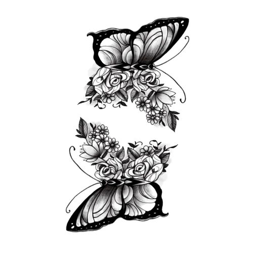 Miniatura 4 de MapofBeauty 2 unids tatuajes temporales mariposa calavera impermeable etiqueta engomada para fiesta de cosplay Halloween