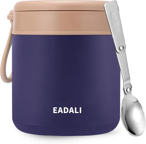 Miniatura 7 de Eadali Tarro de comida para niños de 15.2 onzas para comida caliente, contenedor de almuerzo aislado al vacío con interior de acero inoxidable 316
