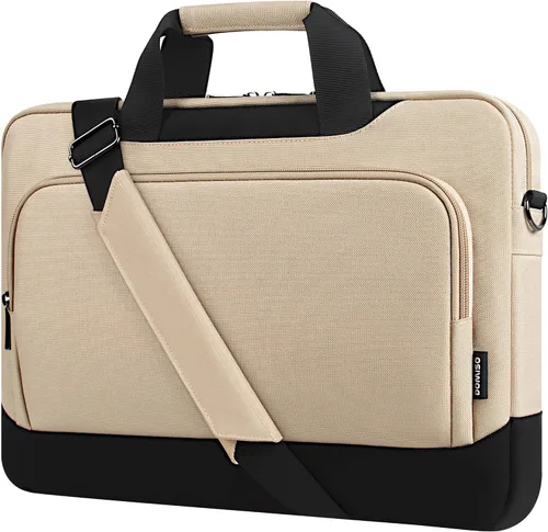 Miniatura 7 de DOMISO Bolsa para laptop de 17-17.3 pulgadas de gran capacidad con correa para el hombro para Dell XPS/HP Pavilion 17/Lenovo Chromebook 317, Verde