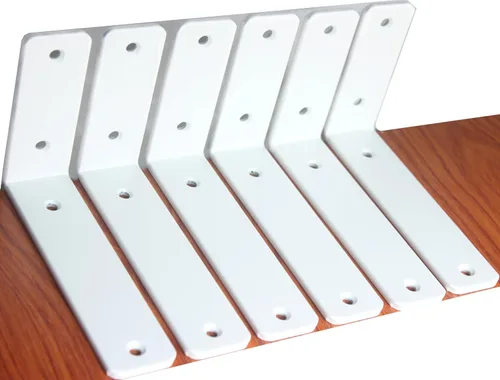 Miniatura 60 de Paquete de 12 soportes de estante en L de 8 pulgadas de largo x 6 pulgadas de alto x 1.5 pulgadas de ancho, 5 mm de grosor, soporte de estante en L