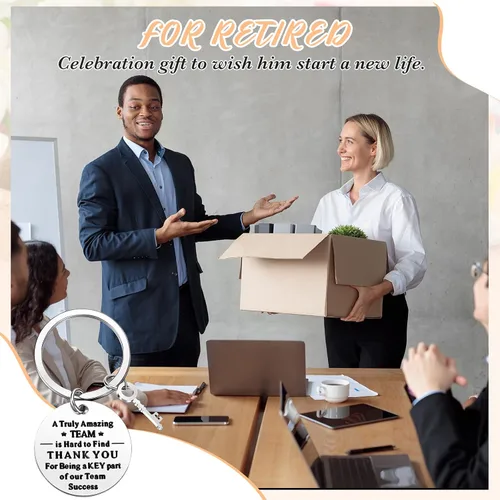 Miniatura 4 de Yinkin 36 Piezas Regalos de Agradecimiento para Empleados Llaveros de Agradecimiento para Compañeros de Trabajo con Bolsas de Organza y Tarjetas