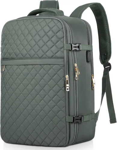 Miniatura 16 de MOMUVO Mochila de viaje para mujer, mochila de mano aprobada por aerolíneas, mochila para laptop de 15.6 pulgadas con puerto de carga USB, mochila