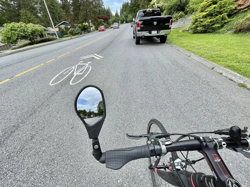 Miniatura 6 de Hafny NUEVO Espejo de bicicleta con extremo de barra, lente de vidrio de grado automotriz HD, superficie grande, irrompible, ajustable en múltiples