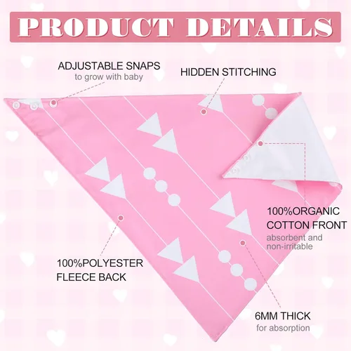 Miniatura 4 de Janmercy Paquete de 5 baberos tipo bandana para adultos, extra grandes, suaves, ajustables, absorbentes, para mujeres, necesidades especiales
