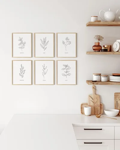 Miniatura 5 de HAUS AND HUES Pósteres florales y de plantas, juego de 6 impresiones botánicas, arte de pared de flores y plantas, decoración botánica