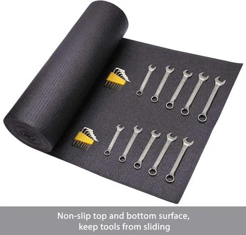 Miniatura 3 de CASOMAN Revestimiento profesional para caja de herramientas y cajón, 18 pulgadas x 24 pies, tapete de goma de espuma antideslizante de fácil corte