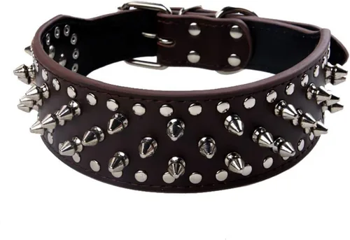 Miniatura 25 de Collar de perro con tachuelas, collar de perro de cuero con pinchos de 2 pulgadas para perros medianos y grandes Pit Bull Mastiff Bully Boxer