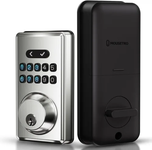 Cerradura de Puerta de Entrada sin Llave, Pestillo Electrónico con Teclado para Puerta Principal, Cerraduras Inteligentes con 6 Códigos Digitales,