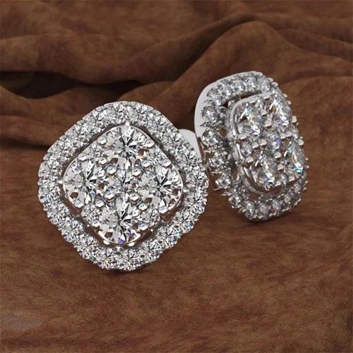 Miniatura 4 de Exquisitos anillos collares aretes joyería para mujer aleación de metal diamantes de imitación cristal boda compromiso aniversario cumpleaños San