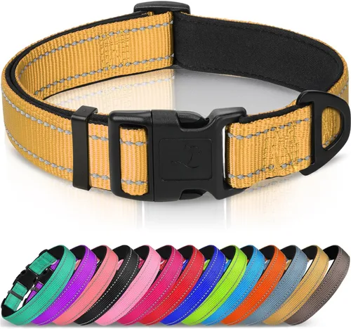 Miniatura 13 de Joytale - Collar reflectante para perro, collar de nailon transpirable con acolchado de neopreno suave para mascotas, ajustable para perros Verde