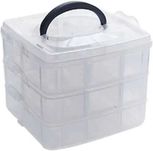 Miniatura 8 de HomDSim Washi - Organizador de caja de cinta, contenedor de armario divisor, con 30 compartimentos ajustables, transparente, cinta adhesiva