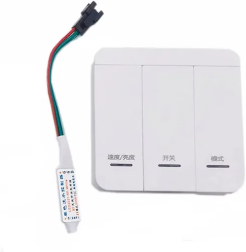Miniatura 2 de Controlador de tira de píxeles LED DC12-24 Controlador de botón RF para WS2811 Correr agua que fluye la luz de tira de carreras de caballos