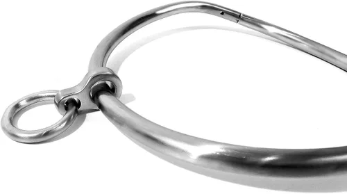 Miniatura 2 de Cuffstore Gargantilla de acero inoxidable con cierre de 14 pulgadas con anillo, Acero inoxidable satinado, no conocido
