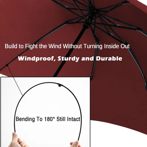 Miniatura 117 de LANBRELLA Paraguas plegable inverso compacto paraguas de viaje a prueba de viento automático